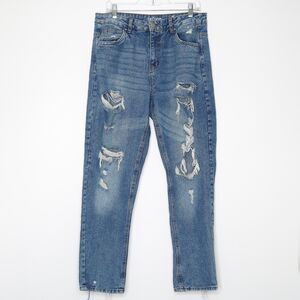 Refuge Denim Womens Jeans Size 9 Mom Relaxed High‎ Rise Distressed Skinny